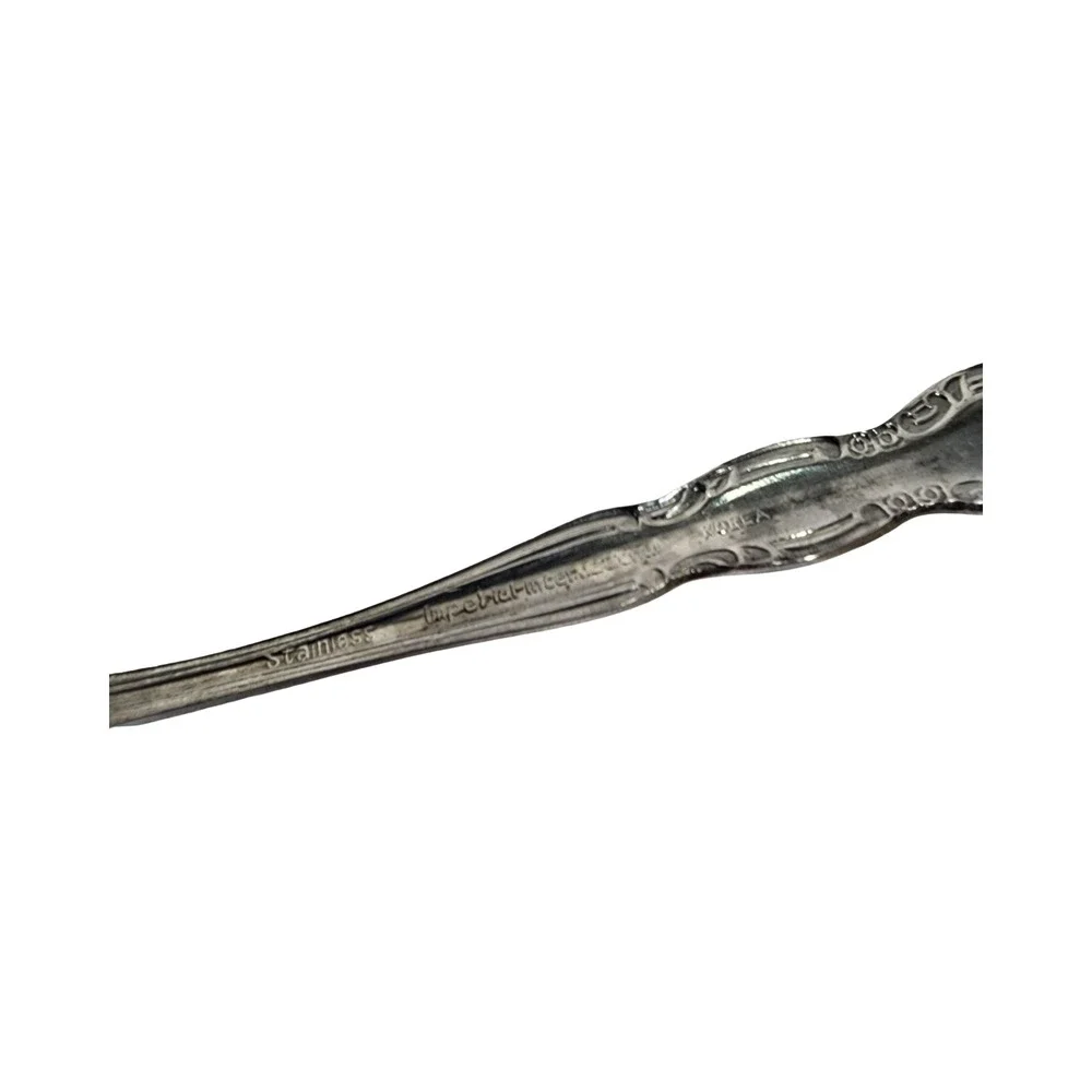 Imperial International Stainless Steel Butter Knife Floral Engraved Handle Korea